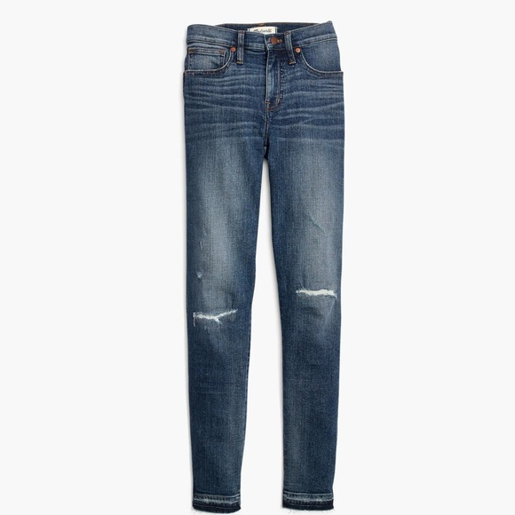 Madewell 9” High Rise  Skinny Jeans in York Wash: Rip and Repair Edition NWT - Picture 2 of 13